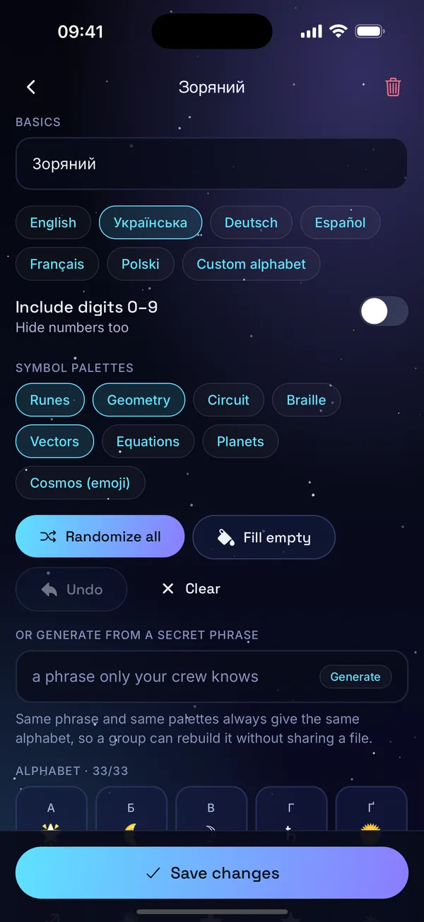 Language editor
