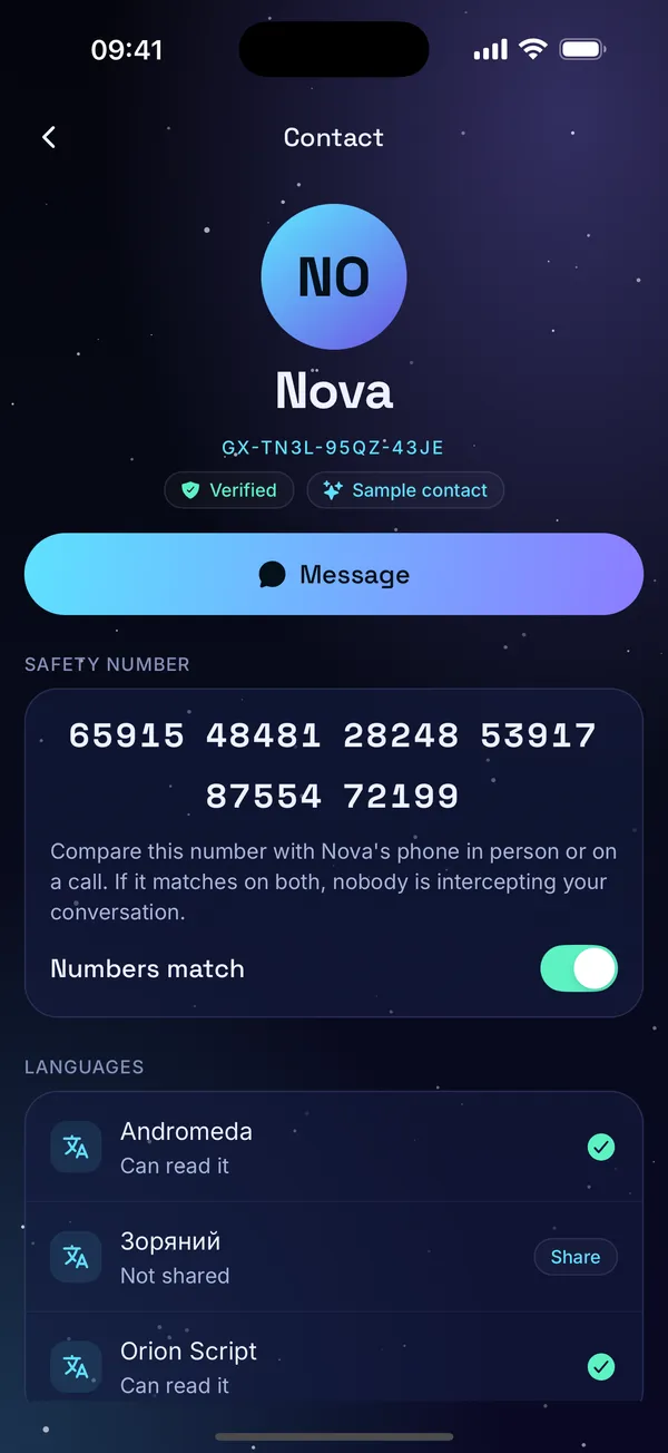Safety number